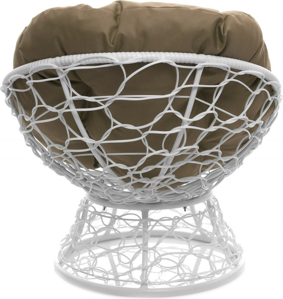 Изображение товара Кресло садовое M-Group Пончик / 12320101 (белый ротанг/бежевая подушка)