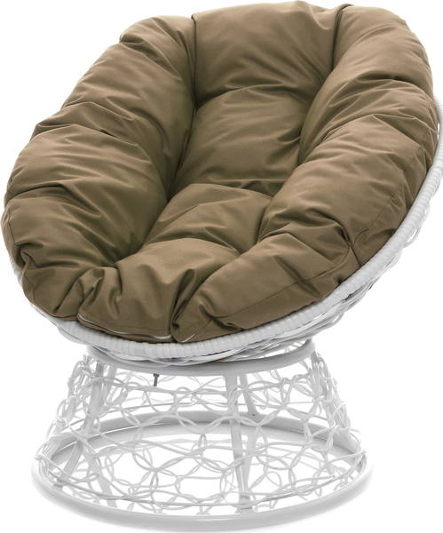 Изображение товара Кресло садовое M-Group Пончик / 12320101 (белый ротанг/бежевая подушка)