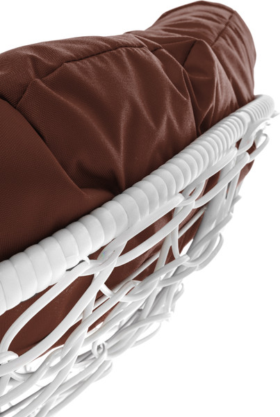 Изображение товара Кресло садовое M-Group Пончик / 12320105 (белый ротанг/коричневая подушка)