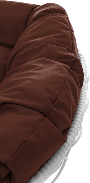 Изображение товара Кресло садовое M-Group Пончик / 12320105 (белый ротанг/коричневая подушка)