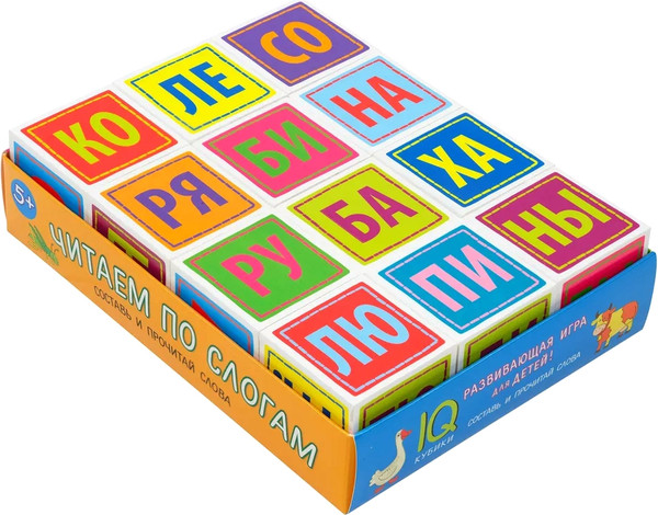 Изображение товара Развивающий игровой набор Айрис-пресс Умные кубики. Слогочитай-ка. Читаем по слогам / 9785811283163