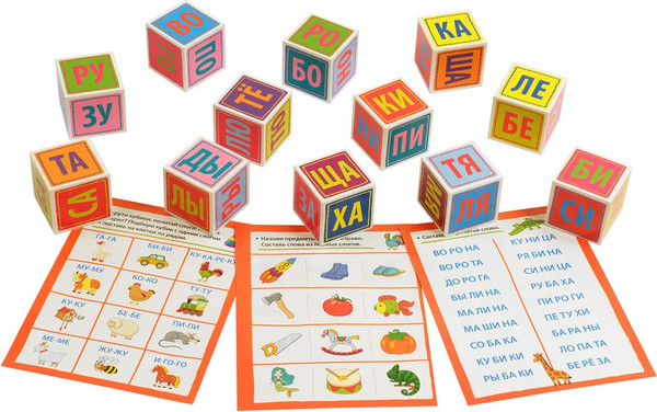 Изображение товара Развивающий игровой набор Айрис-пресс Умные кубики. Слогочитай-ка. Читаем по слогам / 9785811283163