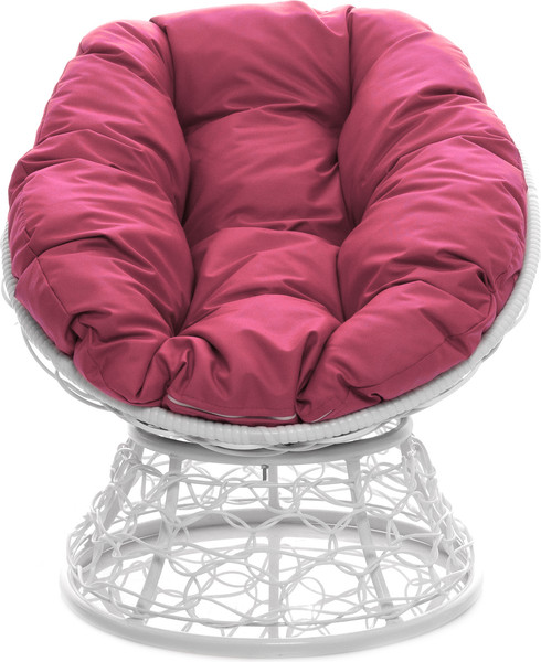 Изображение товара Кресло садовое M-Group Пончик / 12320108 (белый ротанг/розовая подушка)
