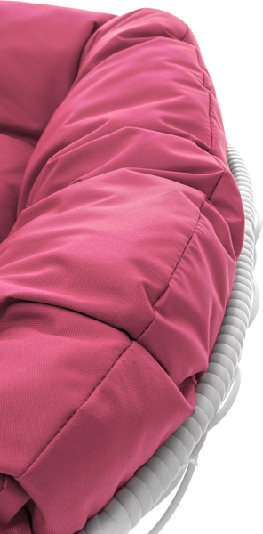 Изображение товара Кресло садовое M-Group Пончик / 12320108 (белый ротанг/розовая подушка)