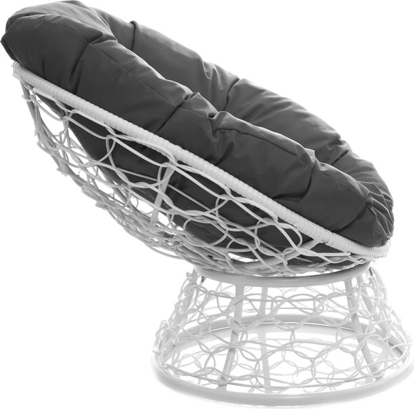 Изображение товара Кресло садовое M-Group Пончик / 12320109 (белый ротанг/серая подушка)