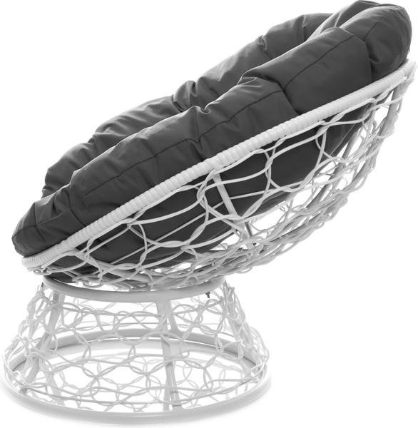 Изображение товара Кресло садовое M-Group Пончик / 12320109 (белый ротанг/серая подушка)