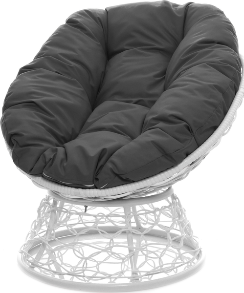 Изображение товара Кресло садовое M-Group Пончик / 12320109 (белый ротанг/серая подушка)