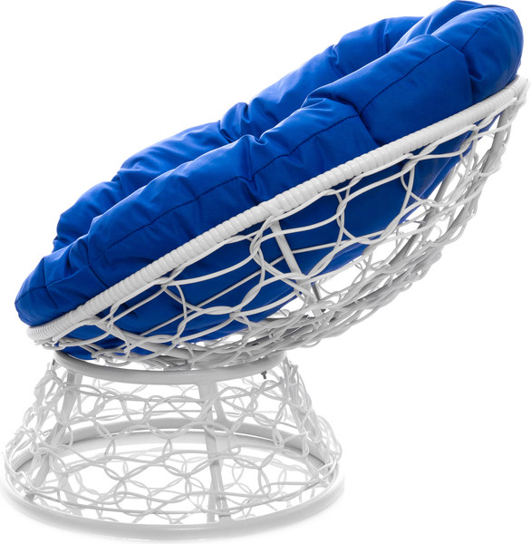 Изображение товара Кресло садовое M-Group Пончик / 12320110 (белый ротанг/синяя подушка)