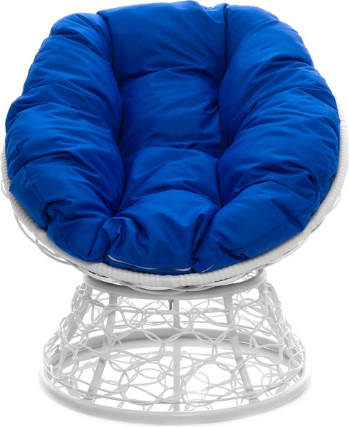 Изображение товара Кресло садовое M-Group Пончик / 12320110 (белый ротанг/синяя подушка)