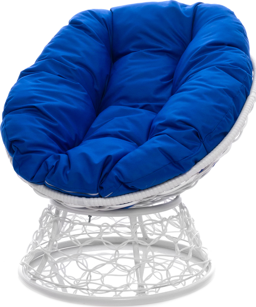 Изображение товара Кресло садовое M-Group Пончик / 12320110 (белый ротанг/синяя подушка)