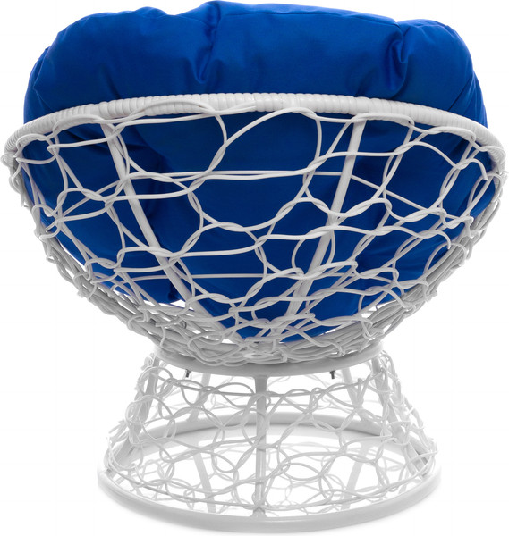 Изображение товара Кресло садовое M-Group Пончик / 12320110 (белый ротанг/синяя подушка)