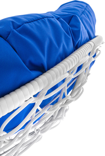 Изображение товара Кресло садовое M-Group Пончик / 12320110 (белый ротанг/синяя подушка)