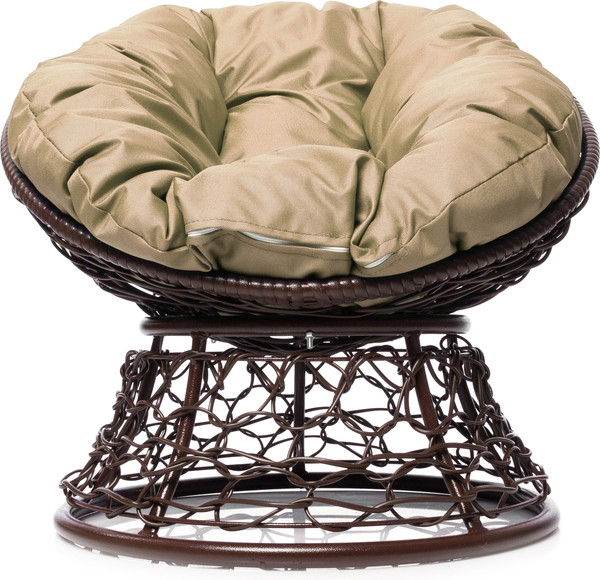 Изображение товара Кресло садовое M-Group Пончик / 12320201 (коричневый ротанг/бежевая подушка)