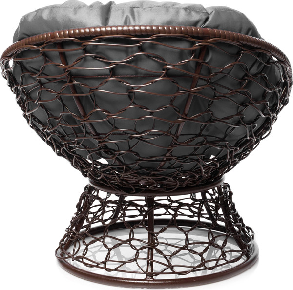 Изображение товара Кресло садовое M-Group Пончик / 12320209 (коричневый ротанг/серая подушка)