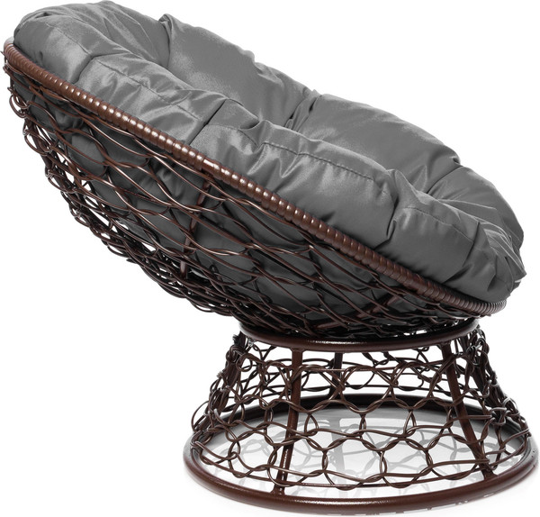 Изображение товара Кресло садовое M-Group Пончик / 12320209 (коричневый ротанг/серая подушка)