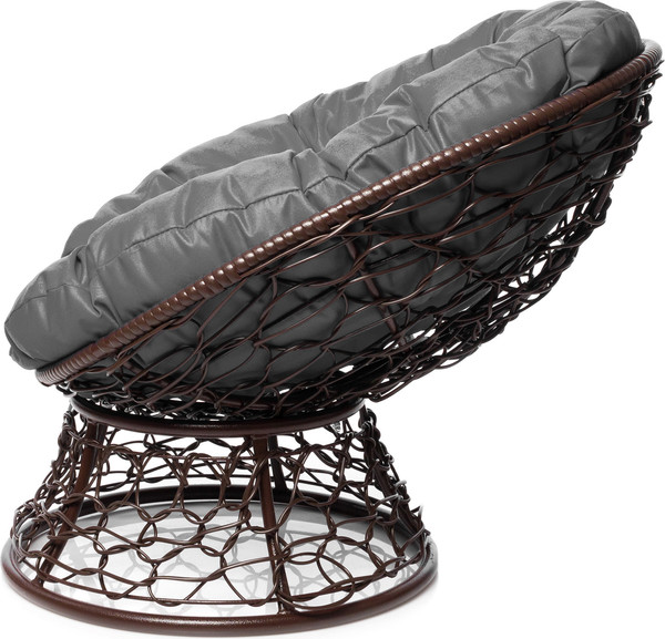 Изображение товара Кресло садовое M-Group Пончик / 12320209 (коричневый ротанг/серая подушка)