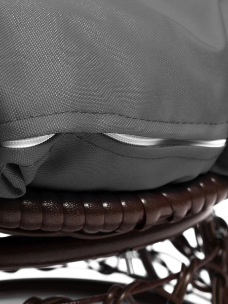 Изображение товара Кресло садовое M-Group Пончик / 12320209 (коричневый ротанг/серая подушка)