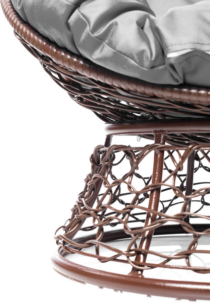 Изображение товара Кресло садовое M-Group Пончик / 12320209 (коричневый ротанг/серая подушка)