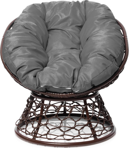 Изображение товара Кресло садовое M-Group Пончик / 12320209 (коричневый ротанг/серая подушка)