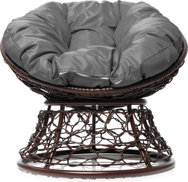 Изображение товара Кресло садовое M-Group Пончик / 12320209 (коричневый ротанг/серая подушка)