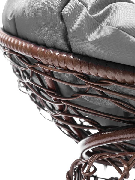 Изображение товара Кресло садовое M-Group Пончик / 12320209 (коричневый ротанг/серая подушка)