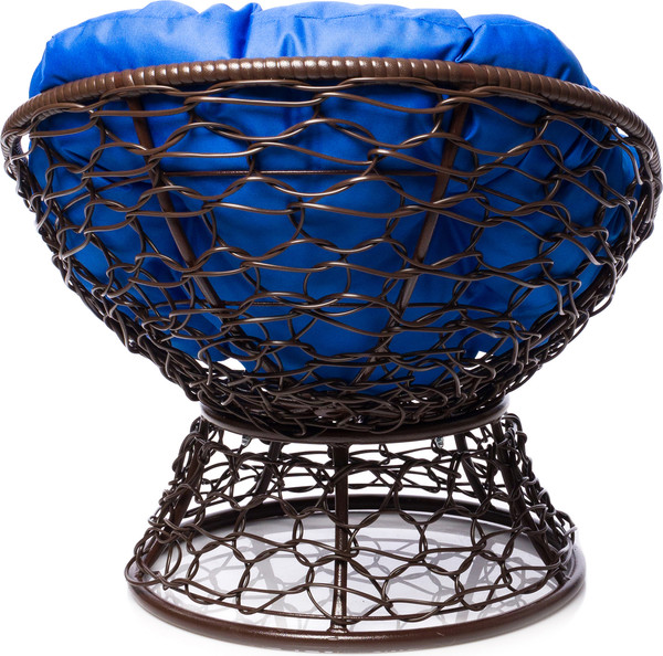 Изображение товара Кресло садовое M-Group Пончик / 12320210 (коричневый ротанг/синяя подушка)