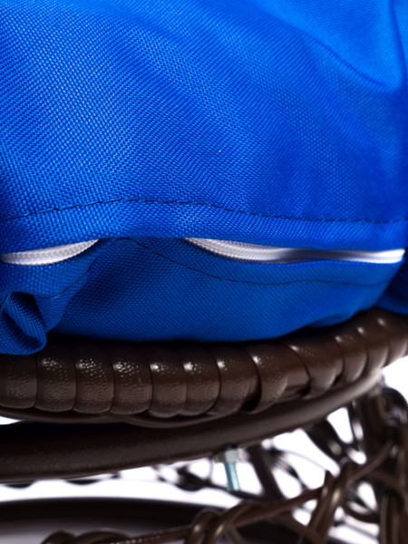 Изображение товара Кресло садовое M-Group Пончик / 12320210 (коричневый ротанг/синяя подушка)