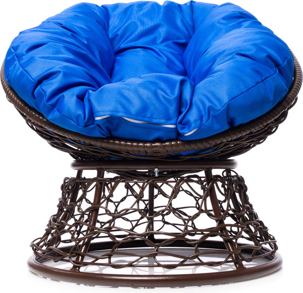 Изображение товара Кресло садовое M-Group Пончик / 12320210 (коричневый ротанг/синяя подушка)