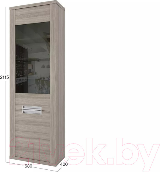 Изображение товара Шкаф с витриной Stolline Честерфилд / СТЛ.365.02 (шорвуд)