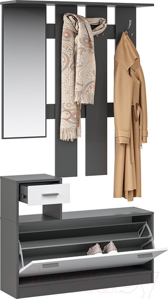 Изображение товара Секция в прихожую Империал Интер (антрацит/белый)