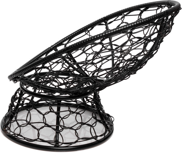 Изображение товара Кресло садовое M-Group Пончик / 12320409 (черный ротанг/серая подушка)