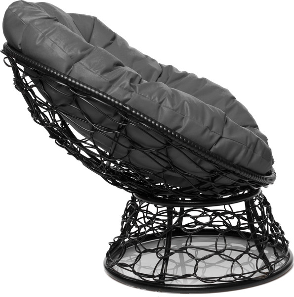 Изображение товара Кресло садовое M-Group Пончик / 12320409 (черный ротанг/серая подушка)