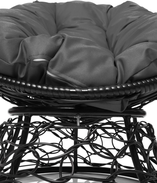 Изображение товара Кресло садовое M-Group Пончик / 12320409 (черный ротанг/серая подушка)