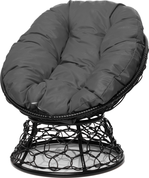 Изображение товара Кресло садовое M-Group Пончик / 12320409 (черный ротанг/серая подушка)