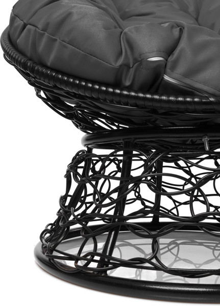 Изображение товара Кресло садовое M-Group Пончик / 12320409 (черный ротанг/серая подушка)