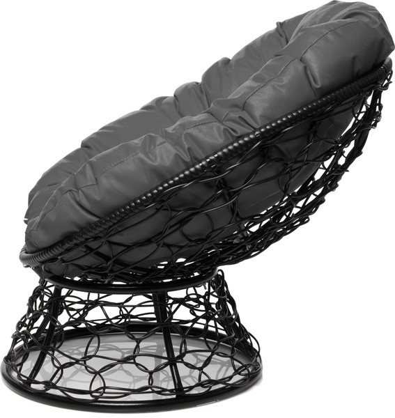 Изображение товара Кресло садовое M-Group Пончик / 12320409 (черный ротанг/серая подушка)