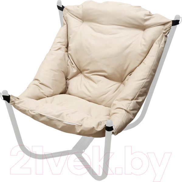 Изображение товара Кресло садовое M-Group Чил / 12360101 (белый/бежевая подушка)