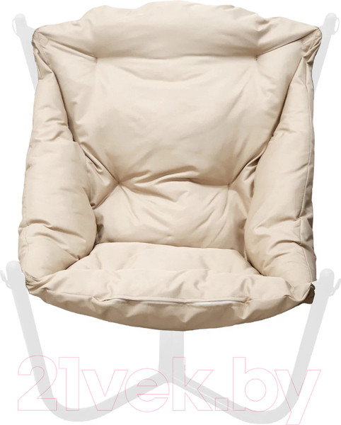 Изображение товара Кресло садовое M-Group Чил / 12360101 (белый/бежевая подушка)