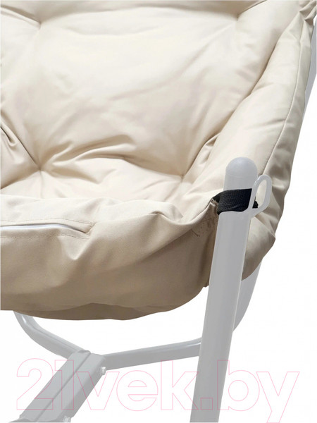 Изображение товара Кресло садовое M-Group Чил / 12360101 (белый/бежевая подушка)