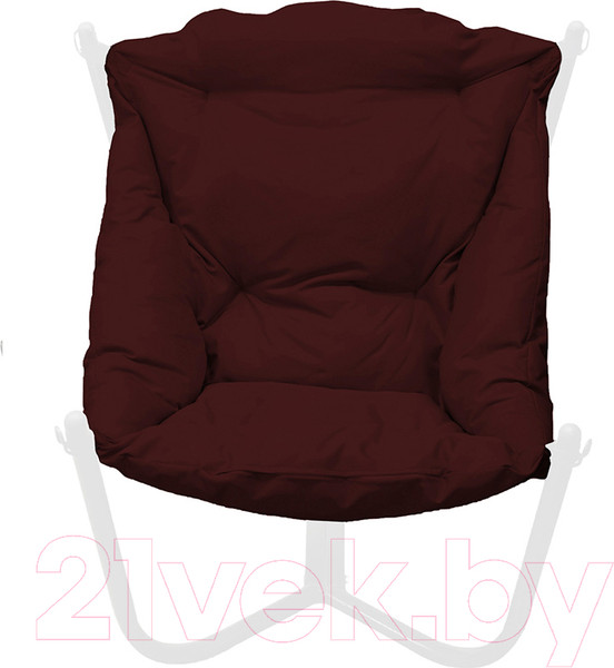 Изображение товара Кресло садовое M-Group Чил / 12360102 (белый/бордовая подушка)