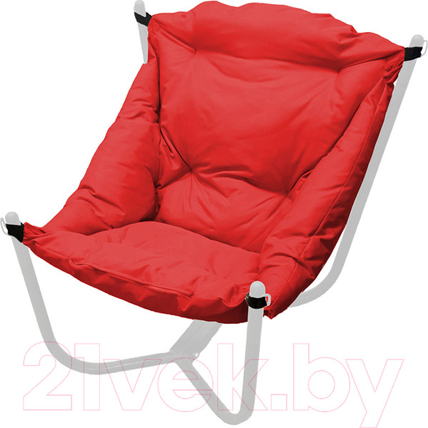 Изображение товара Кресло садовое M-Group Чил / 12360106 (белый/красная подушка)