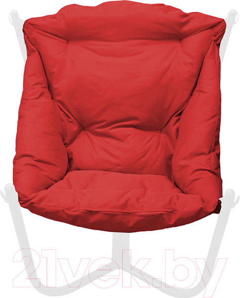Изображение товара Кресло садовое M-Group Чил / 12360106 (белый/красная подушка)
