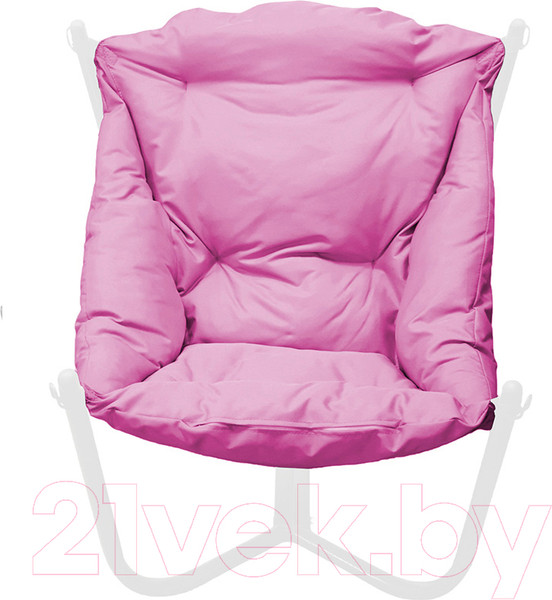 Изображение товара Кресло садовое M-Group Чил / 12360108 (белый/розовая подушка)