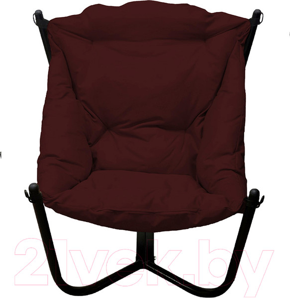 Изображение товара Кресло садовое M-Group Чил / 12360402 (черный/бордовая подушка)