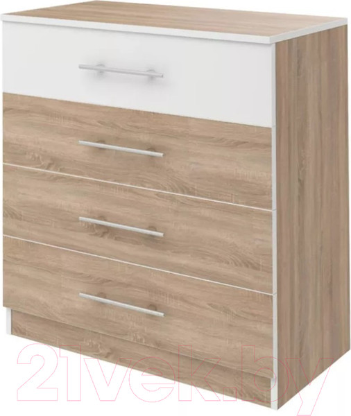 Изображение товара Комод Stolline Оливия с 4 ящиками / СТЛ.109.07 (дуб сонома/белый)