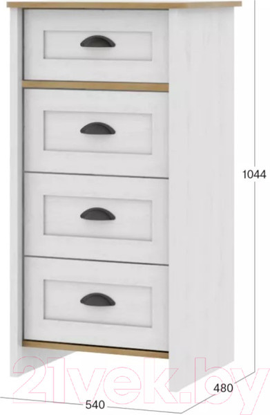 Изображение товара Комод Stolline Тифани / СТЛ.305.17 (дуб небраска/белый)