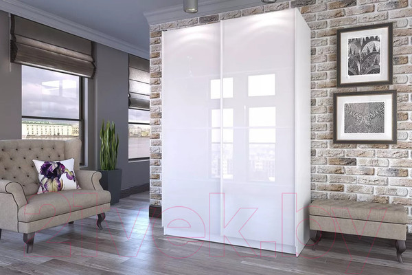 Изображение товара Шкаф-купе Stolline Марвин-3 2-х дверный / СТЛ.299.05 (белый/белый глянец)