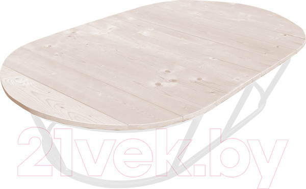 Изображение товара Стол садовый M-Group Мамасан овальный / 19050100 (белый без ротанга)