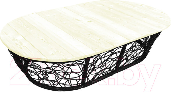 Изображение товара Стол садовый M-Group Мамасан овальный / 19060400 (черный с ротангом)