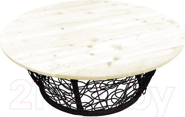 Изображение товара Стол садовый M-Group Папасан круглый / 19040400 (черный с ротангом)